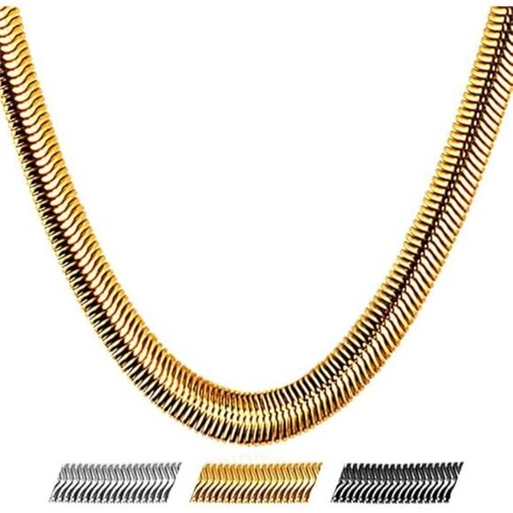 Cuban Link Chain for Men Women, Circle Chain, Snake Chain, Stainless Steel - Picture 8 of 8